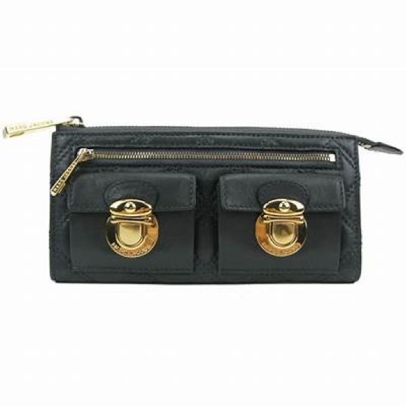 🔥 HOT DEAL 🔥 MARC JACOBS ✨ quilted black gold wallet continental - Picture 10 of 11